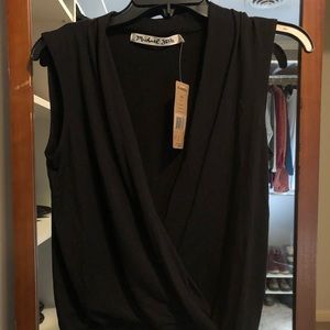 Michael Stars Black Wide Strap Tank